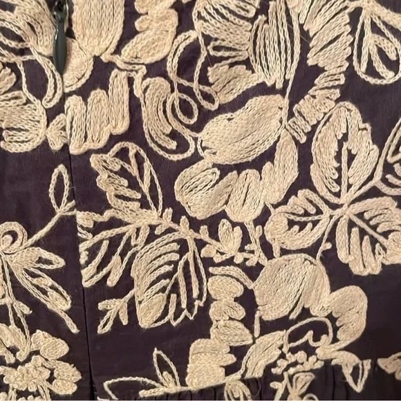 J.Crew Embroidered Dress tan brown sz 2 - Picture 5 of 6